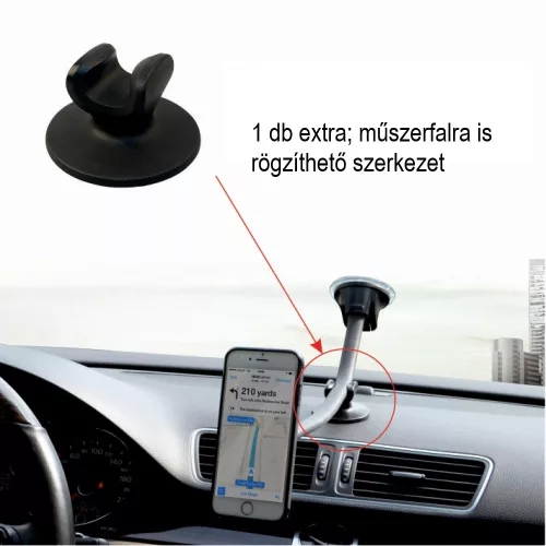 Swissten mágneses autós tartó műszerfalra, szélvédőre, M5-HK