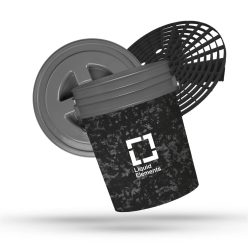   LIQUID ELEMENTS CARWASH BUCKET FORGED CARBON - AUTÓMOSÓ VÖDÖR ÜLEPÍTŐRÁCCSAL ÉS TETŐVEL